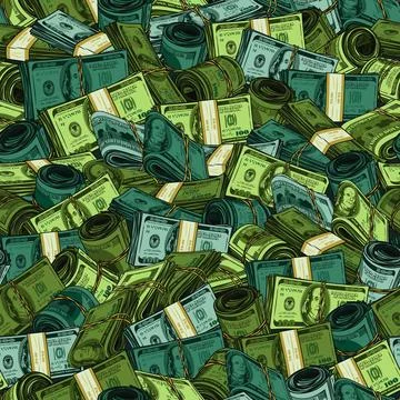 Bright khaki camouflage pattern with dollars Stock Illustration
