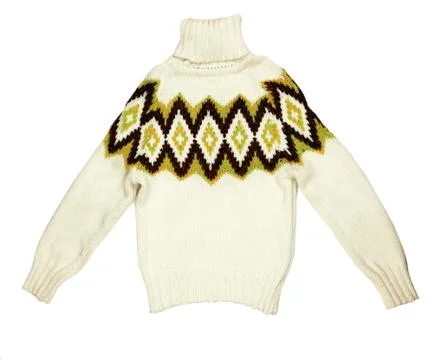 Bright knit sweaters knitted with a pattern Stock Photos