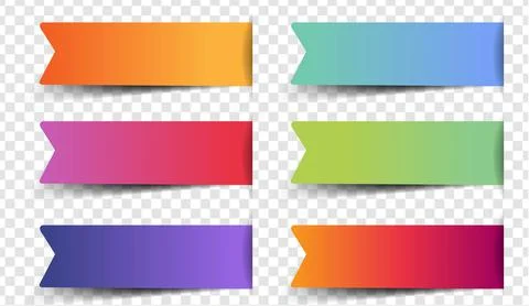 Bright Labels Set Isolated Transparent Background Stock Illustration