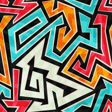 Bright labyrinth seamless pattern イラスト素材