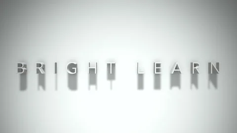 Bright learn 3D title animation white text on a white background Stock Footage 299824246