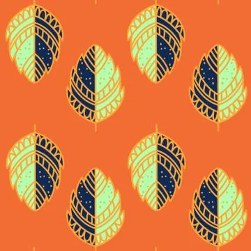 Bright leave ethnic pattern Stock Illustration