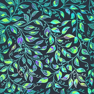 Bright leaves swirl pattern Stock Illustration