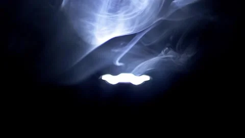 Bright LED Flashlight Beam Cutting Through Thick Smoke In Darkness 库存影片 330114036