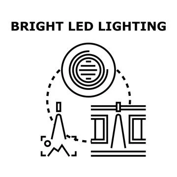 Bright led lighting concept with various applications Stock Illustration