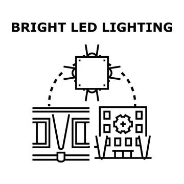 Bright led lighting technology components vector icon Stock Illustration