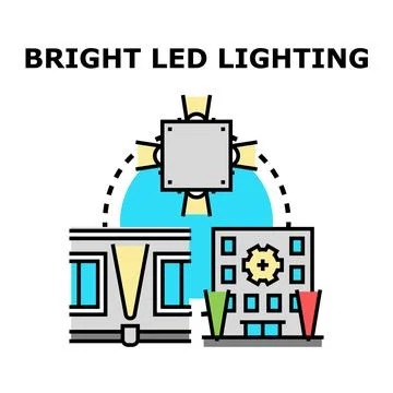 Bright led lighting technology components vector icon Stock Illustration