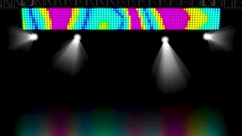 Bright LED screen with vibrant pixel pattern of diagonal waves and spotligh.. Video stock 314217178