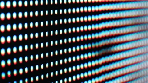 Bright LED SMD video wall with high saturated pattern Stock Footage 233093457