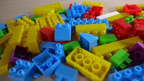 Bright Lego on the table Stock Footage 103856787