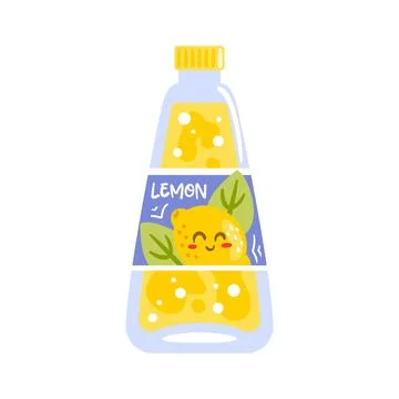 Bright lemon soda with effervescent bubbles, zesty citrus slices, and refre.. Stock Illustration
