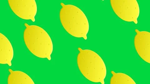 Bright lemons on a green background, vector illustration, pattern. appetizing Illustrazione stock