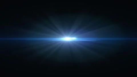 Bright Lens Flare Effect in Dark Night Sky with Light Streaks and Bokeh 動画素材 337955646