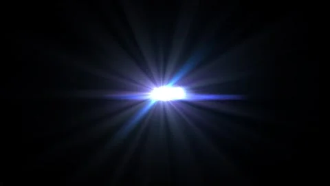 Bright Lens Flare Effect with Light Rays and Circular Bokeh on Black Background Stock Footage 340528135