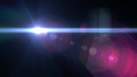 Bright Lens Flare Effect with Rainbow Colors and Light Beams on Dark Background Stock Footage 337955372