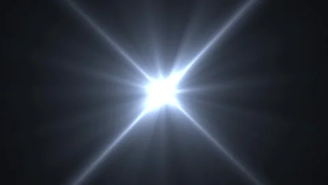 Bright Light and Sun Flare Effect in Dark Night Sky with Lens Flare Stock Footage 345420566