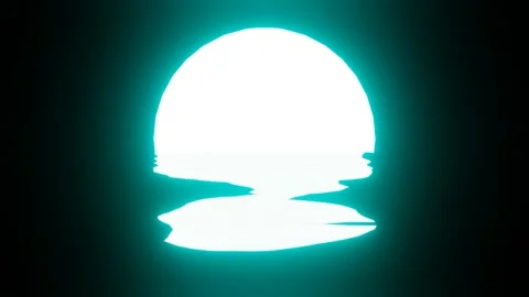 Bright Light Blue Sunset or Moon reflection in water or the ocean Video stock 205517941