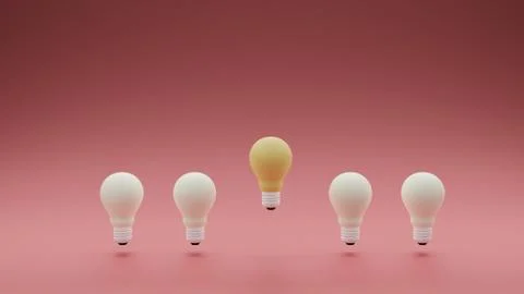 Bright light bulb, concept of idea, 3D rendering Stock Illustration