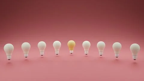 Bright light bulb, concept of idea, 3D rendering Stock Illustration