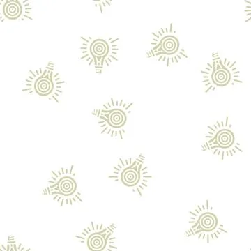 Bright light bulb glyph vector seamless pattern Illustrazione stock