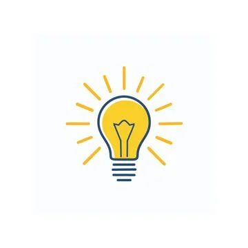 Bright light bulb icon with rays. A simple and modern illustration of a lig.. Stock Illustration