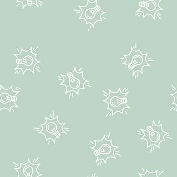 Bright light bulb line seamless pattern Illustrazione stock