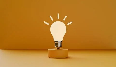 Bright light bulb representing creativity and innovation Stock Illustration