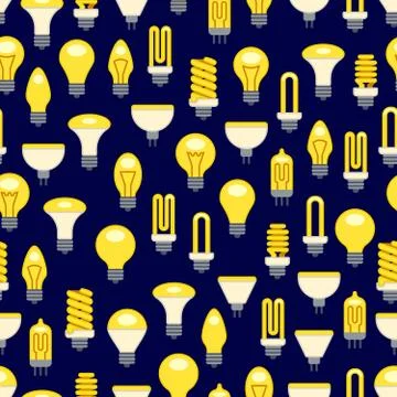 Bright light bulbs seamless pattern Stock-Illustration