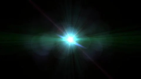 Bright Light Burst in Dark Environment with Lens Flare and Radiance Effect Video stock 345448306