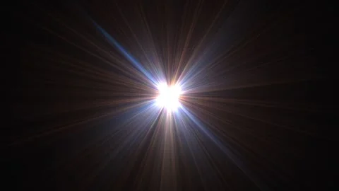 Bright Light Burst in Deep Space with Radiating Stellar Flare Effect Stock Footage 337227024
