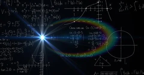 Bright light burst emitting rainbow lens flare on chalkboard surface, with Stock Illustration