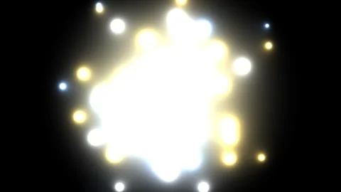 Bright light burst with glowing orbs in dark background Stock Footage 338227727
