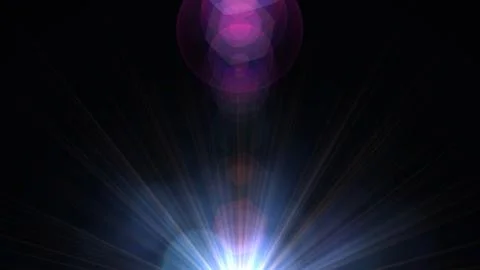 Bright Light Burst with Lens Flare and Bokeh Effect on Dark Background Stock Illustration