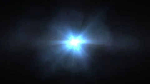 Bright Light Burst in Space with Blue and White Flare Effects Stock Footage 337227035