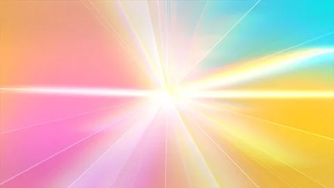 Bright light bursts, spreading vibrant pink, orange, yellow, blue hues Stock Illustration