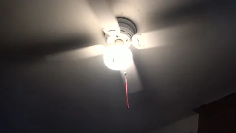 Bright Light Ceiling Fan Stock Footage 220695761
