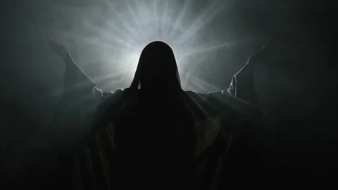 Bright light comes from the Virgin Mary Stock Footage 176878628