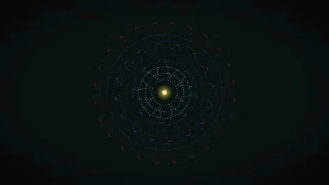 Bright light in dark background creates circular pattern Stock Footage 337073408