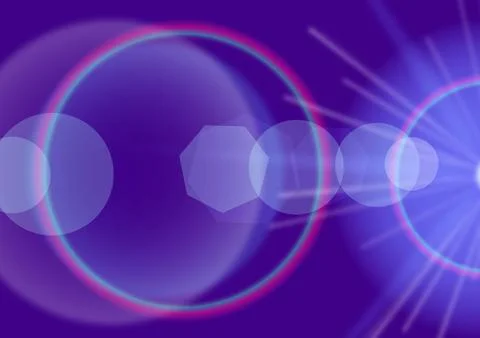 Bright light effect with beams and highlights shine with purple light Stock Illustration