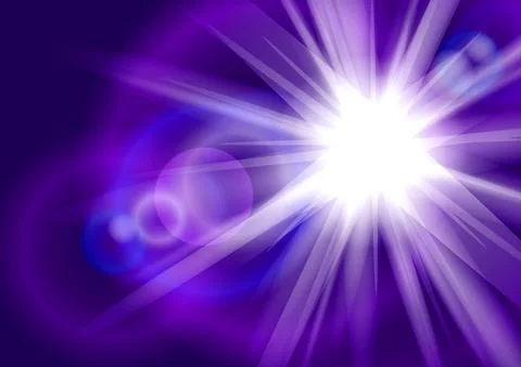 Bright light effect with beams and highlights shine with purple light . Modern Stock Illustration