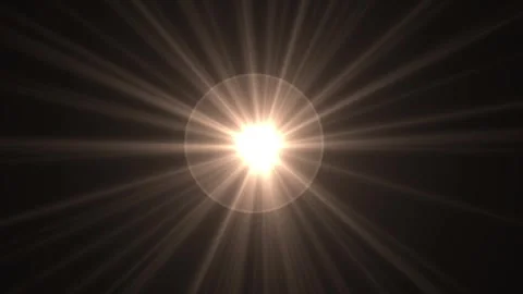Bright Light Effect with Rays and Spectrum in Black Background Stock-Footage 345448766