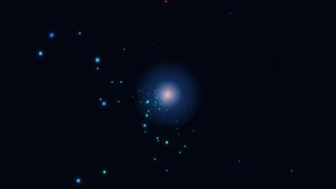 Bright light emerging from dark space with moving particles Stock Footage 337233593