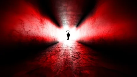 Bright light at the end of the tunnel. Death at the end of the journey Stock Footage 73896282