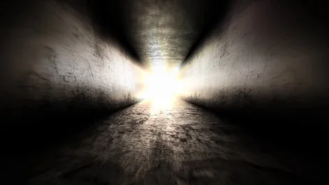 Bright light at the end of the tunnel. There is always hope Stock Footage 73396455