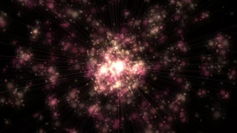 Bright Light Explosion with Sparks and Particle Effects in Space Stock Footage 337956887