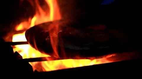 Bright light a fire) Stock Footage 9798985