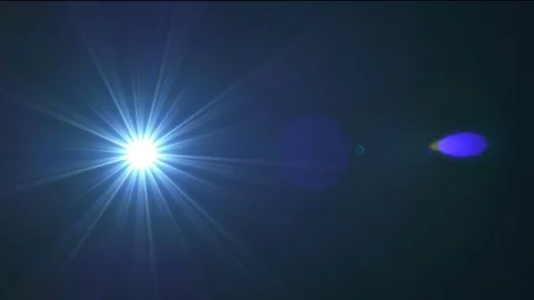 The bright light with flare and linear beam ray. Real time capture Stock-Footage 69792781