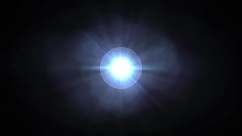 Bright Light Flare in Dark Background with Radiant Beam Effects Vídeo Stock 338301820