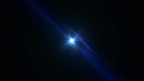 Bright Light Flare in Deep Dark Space with Blue and White Highlights Stock-Footage 345448769