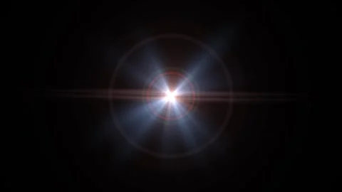 Bright Light Flare Effect Burst with Lens Reflection in Dark Background Stock Footage 340412932